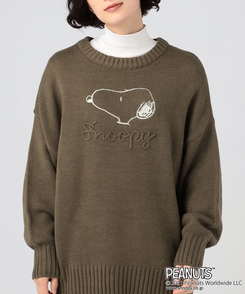 セール ピーナッツ Peanuts スヌーピーテープ刺繍ニットプルオーバー ニット セーター Peanuts ピーナッツ のファッション通販 Zozotown