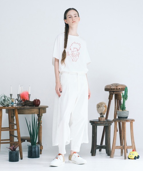 bedsidedrama（ベットサイドドラマ）の「Backside Lace Pants（デニムパンツ・レディース・ホワイト/ネイビー・2/1）」の9枚目の写真