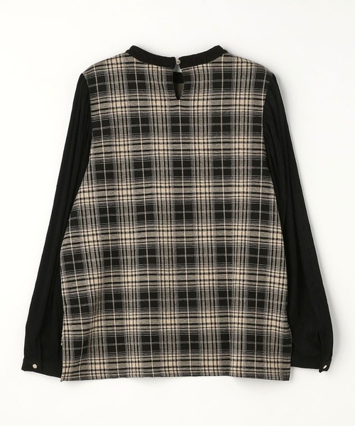 NICOLE white（ニコルホワイト）の「ジャガードチェック×楊柳デシンプルオーバー（Tシャツ/カットソー・レディース・ブラック系/グレー系・FREE）」の7枚目の写真