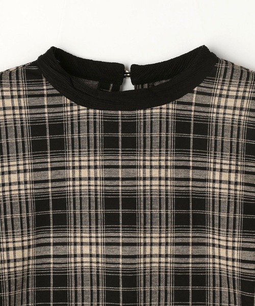 NICOLE white（ニコルホワイト）の「ジャガードチェック×楊柳デシンプルオーバー（Tシャツ/カットソー・レディース・ブラック系/グレー系・FREE）」の8枚目の写真