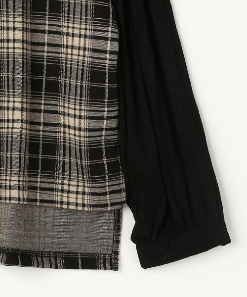 NICOLE white（ニコルホワイト）の「ジャガードチェック×楊柳デシンプルオーバー（Tシャツ/カットソー・レディース・ブラック系/グレー系・FREE）」の10枚目の写真