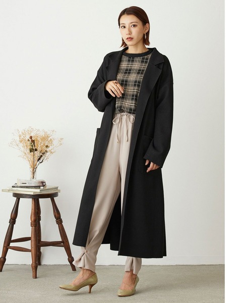 NICOLE white（ニコルホワイト）の「ジャガードチェック×楊柳デシンプルオーバー（Tシャツ/カットソー・レディース・ブラック系/グレー系・FREE）」の17枚目の写真