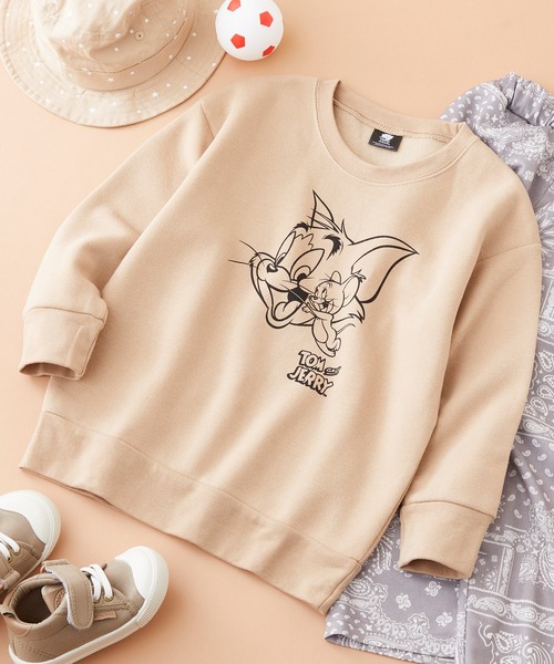 Tom&Jerry(トムアンドジェリー)の「【 TOM&JERRY / TWEETY 】トムとジェリー トゥイーティー プリント ビックシルエット スウェット キッズ(スウェット・キッズ・オートミール/ラベンダー/モカ/スカイブルー/チャコール/オフホワイト/ピンク/ブラウン/ブラック/ベージュ/杢グレー/ミント・150/130/120/110/140/160)」の8枚目の写真