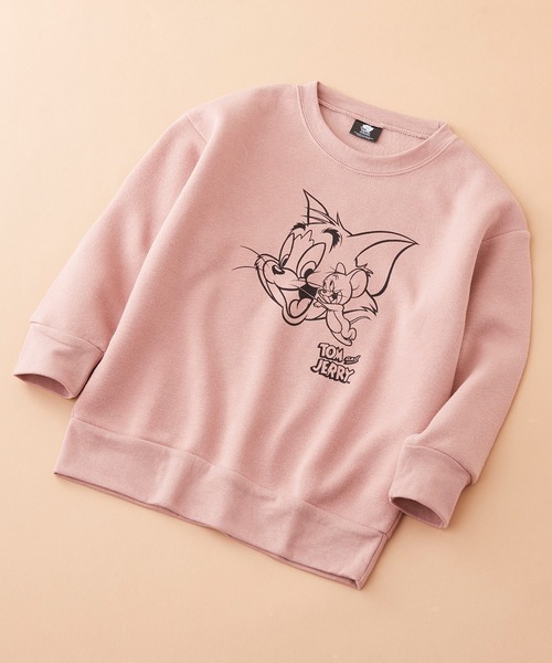 Tom&Jerry(トムアンドジェリー)の「【 TOM&JERRY / TWEETY 】トムとジェリー トゥイーティー プリント ビックシルエット スウェット キッズ(スウェット・キッズ・オートミール/ラベンダー/モカ/スカイブルー/チャコール/オフホワイト/ピンク/ブラウン/ブラック/ベージュ/杢グレー/ミント・150/130/120/110/140/160)」の12枚目の写真