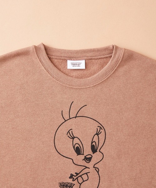 Tom&Jerry(トムアンドジェリー)の「【 TOM&JERRY / TWEETY 】トムとジェリー トゥイーティー プリント ビックシルエット スウェット キッズ(スウェット・キッズ・オートミール/ラベンダー/モカ/スカイブルー/チャコール/オフホワイト/ピンク/ブラウン/ブラック/ベージュ/杢グレー/ミント・150/130/120/110/140/160)」の13枚目の写真