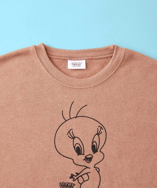 Tom&Jerry(トムアンドジェリー)の「【 TOM&JERRY / TWEETY 】トムとジェリー トゥイーティー プリント ビックシルエット スウェット キッズ(スウェット・キッズ・オートミール/ラベンダー/モカ/スカイブルー/チャコール/オフホワイト/ピンク/ブラウン/ブラック/ベージュ/杢グレー/ミント・150/130/120/110/140/160)」の19枚目の写真