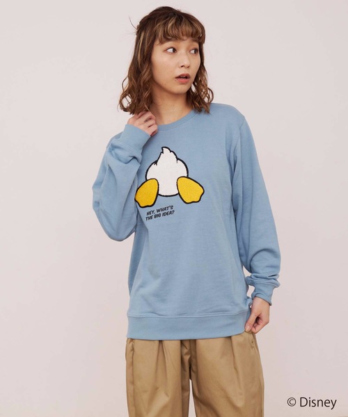 Disney（ディズニー）の「【DISNEY/ディズニー】ミッキー/裏毛スウェット トレーナー（スウェット・メンズ・ブラック/ベージュ/オフホワイト/オリーブ/ブルー/スミクロ・MEDIUM/LARGE/X-LARGE）」の12枚目の写真