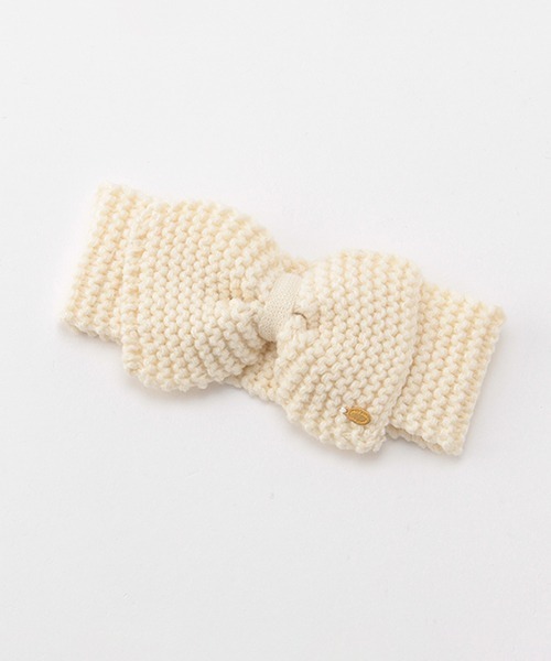 petit main（プティマイン）の「ニットヘアバンド（ヘアバンド・キッズ・アイボリー/キャメル/ライトピンク・FREE）」の2枚目の写真
