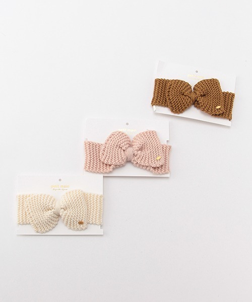petit main（プティマイン）の「ニットヘアバンド（ヘアバンド・キッズ・アイボリー/キャメル/ライトピンク・FREE）」の10枚目の写真