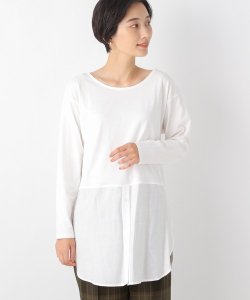 LEPSIM（レプシィム）の「2WAYシャツレイヤードカットソー　227734（Tシャツ/カットソー・レディース・ライトブルー/グレイッシュベージュ/オフホワイト・MEDIUM/LARGE）」の16枚目の写真