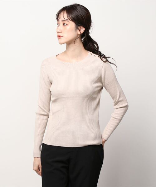 ANDERSEN-ANDERSEN リブ編み長袖ニット ベージュ　Sサイズ フィッシャーマンニットの究極形態/ANDERSEN-ANDERSEN