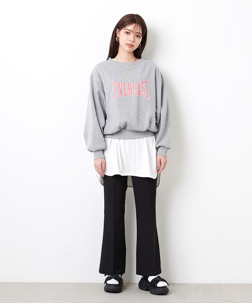 EVERLAST(CROSSPLUS ONLINE)(エバーラスト)の「ビッグロゴプリント ボリューム袖トレーナー(その他トップス・レディース・ベージュ/ネイビー/杢グレー・LL/M/L)」の14枚目の写真