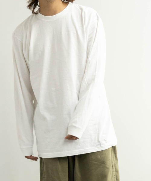 NYLAUS(ナイラス)の「5.6オンス ヘビーウェイト ロングスリーブTシャツ(Tシャツ/カットソー・メンズ・ブラック/アイボリー/スミクロ/ピンク系/バーガンディー/ネイビー/グレー/ブルー系/ダークブラウン/アーミー/キャメル/ライトパープル/ホワイト・2XL/3XL/S/M/XL/L)」の2枚目の写真