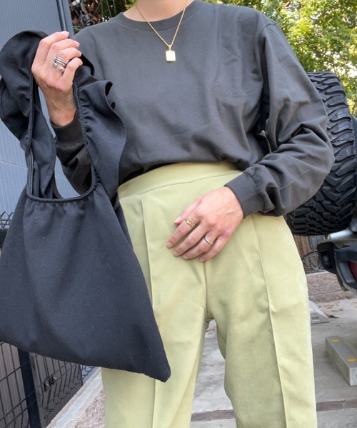 NYLAUS(ナイラス)の「5.6オンス ヘビーウェイト ロングスリーブTシャツ(Tシャツ/カットソー・メンズ・ブラック/アイボリー/スミクロ/ピンク系/バーガンディー/ネイビー/グレー/ブルー系/ダークブラウン/アーミー/キャメル/ライトパープル/ホワイト・2XL/3XL/S/M/XL/L)」の5枚目の写真