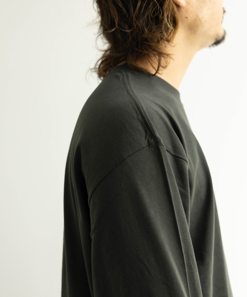 NYLAUS(ナイラス)の「5.6オンス ヘビーウェイト ロングスリーブTシャツ(Tシャツ/カットソー・メンズ・ブラック/アイボリー/スミクロ/ピンク系/バーガンディー/ネイビー/グレー/ブルー系/ダークブラウン/アーミー/キャメル/ライトパープル/ホワイト・2XL/3XL/S/M/XL/L)」の21枚目の写真