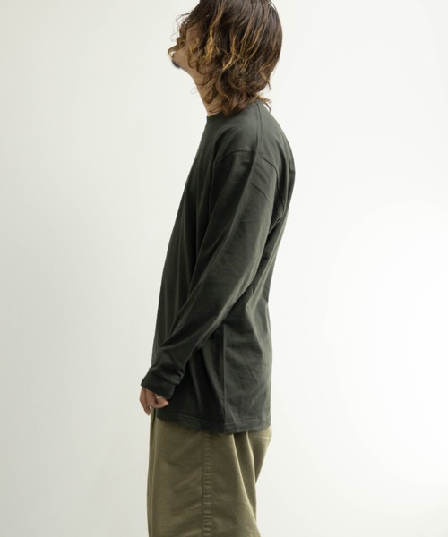 NYLAUS(ナイラス)の「5.6オンス ヘビーウェイト ロングスリーブTシャツ(Tシャツ/カットソー・メンズ・ブラック/アイボリー/スミクロ/ピンク系/バーガンディー/ネイビー/グレー/ブルー系/ダークブラウン/アーミー/キャメル/ライトパープル/ホワイト・2XL/3XL/S/M/XL/L)」の16枚目の写真