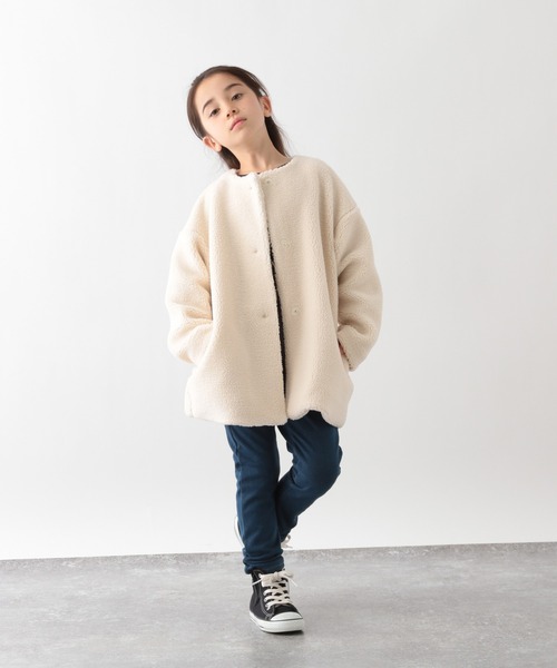 GLOBAL WORK（グローバルワーク）の「【キッズ】ボアノーカラーコート/239862（その他アウター・キッズ・オフホワイト/グレー系その他3・100cm/110cm/160cm/150cm/140cm/130cm/120cm）」の8枚目の写真