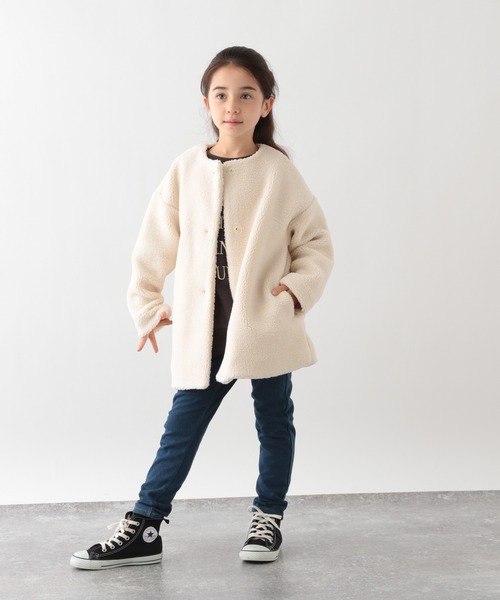 GLOBAL WORK（グローバルワーク）の「【キッズ】ボアノーカラーコート/239862（その他アウター・キッズ・オフホワイト/グレー系その他3・100cm/110cm/160cm/150cm/140cm/130cm/120cm）」の5枚目の写真