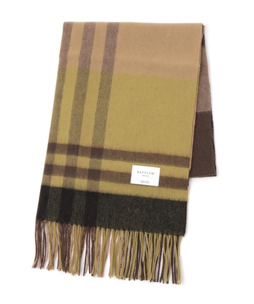 BAYFLOW（ベイフロー）の「ウールチェックマフラー（マフラー・メンズ・グレー/レッド/イエロー・FREE）」の14枚目の写真