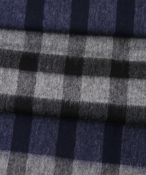 BAYFLOW（ベイフロー）の「ウールチェックマフラー（マフラー・メンズ・グレー/レッド/イエロー・FREE）」の6枚目の写真