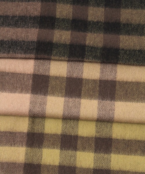 BAYFLOW（ベイフロー）の「ウールチェックマフラー（マフラー・メンズ・グレー/レッド/イエロー・FREE）」の13枚目の写真