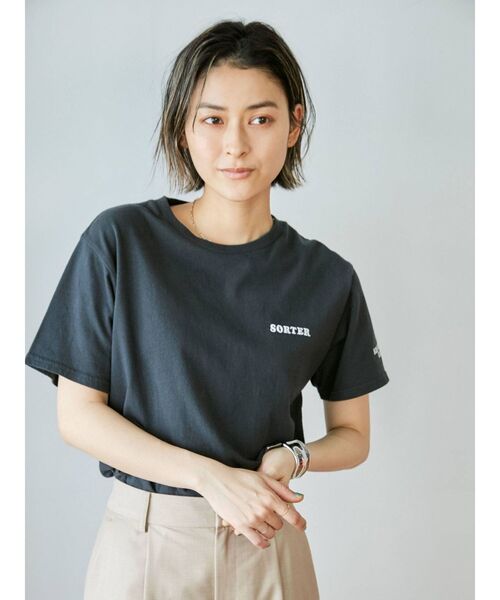 Ungrid（アングリッド）の「カラーエンブロイダリーTee（Tシャツ/カットソー・レディース・チャコールグレー/ブルー/ピンク/オフホワイト・FREE）」の10枚目の写真