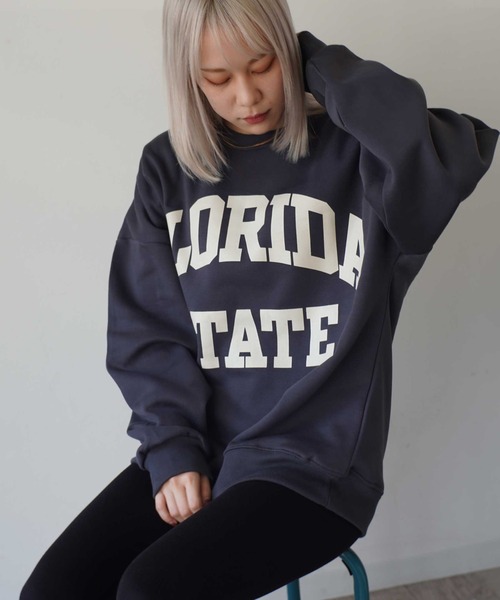 Port（ポート）の「カレッジ ロゴ ビッグシルエット スウェット (ユニセックス)（スウェット・レディース・A/B/C/D/E/F/G/H/I/J/K/L/M/N/O/P/Q/R/S/T/U/W/X/V・FREE）」の12枚目の写真