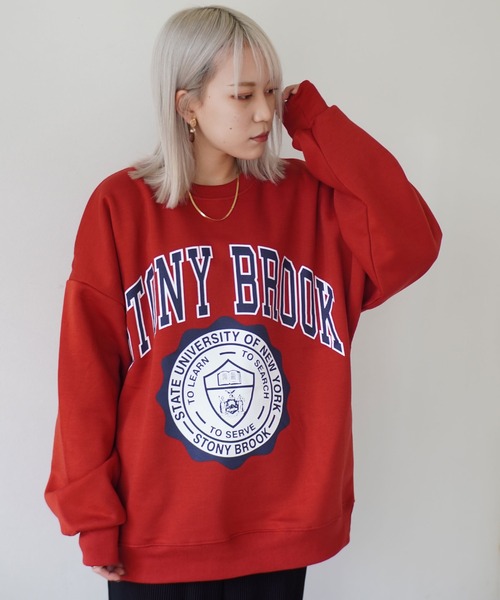 Port（ポート）の「カレッジ ロゴ ビッグシルエット スウェット (ユニセックス)（スウェット・レディース・A/B/C/D/E/F/G/H/I/J/K/L/M/N/O/P/Q/R/S/T/U/W/X/V・FREE）」の16枚目の写真