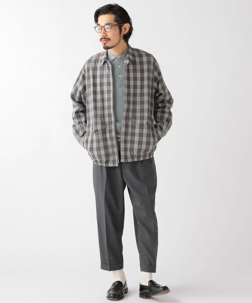 BEAMS PLUS（ビームスプラス）の「BEAMS PLUS / シアサッカー チェック ジッパー ブルゾン（ブルゾン・メンズ・グレー系その他/ブラウン系その他・MEDIUM/SMALL/LARGE/X-LARGE）」の15枚目の写真