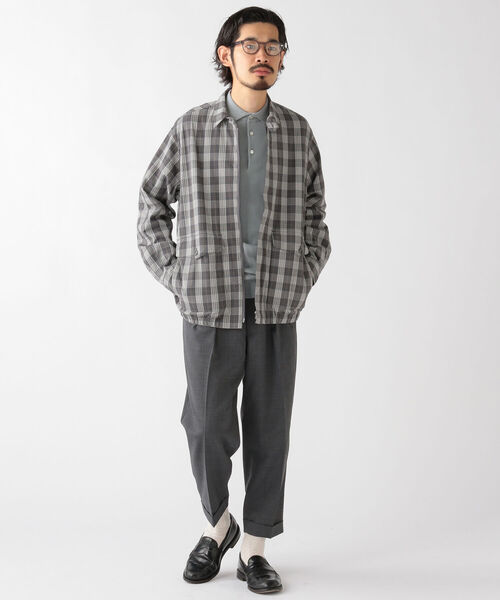 BEAMS PLUS（ビームスプラス）の「BEAMS PLUS / シアサッカー チェック ジッパー ブルゾン（ブルゾン・メンズ・グレー系その他/ブラウン系その他・MEDIUM/SMALL/LARGE/X-LARGE）」の3枚目の写真