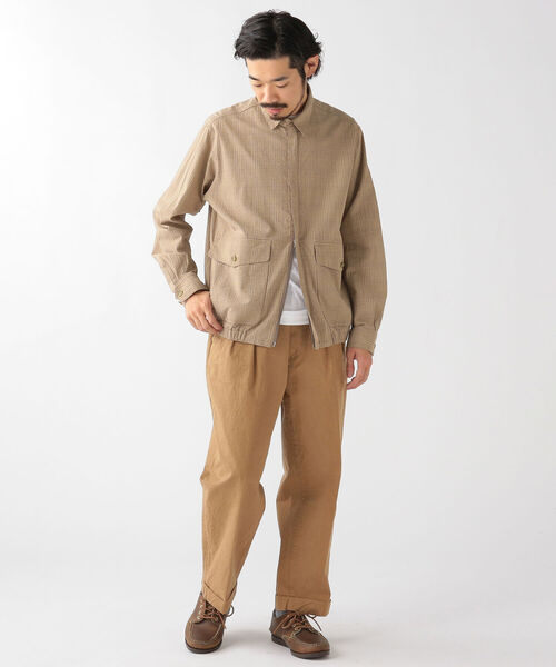 BEAMS PLUS（ビームスプラス）の「BEAMS PLUS / シアサッカー チェック ジッパー ブルゾン（ブルゾン・メンズ・グレー系その他/ブラウン系その他・MEDIUM/SMALL/LARGE/X-LARGE）」の9枚目の写真