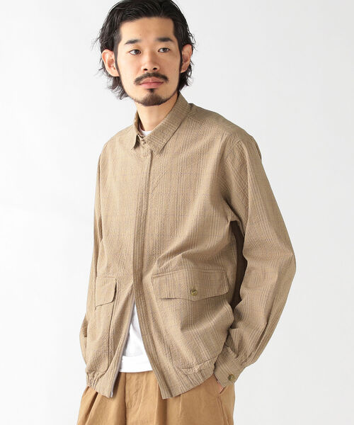 BEAMS PLUS（ビームスプラス）の「BEAMS PLUS / シアサッカー チェック ジッパー ブルゾン（ブルゾン・メンズ・グレー系その他/ブラウン系その他・MEDIUM/SMALL/LARGE/X-LARGE）」の11枚目の写真