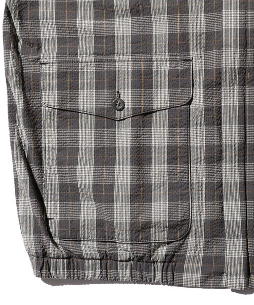 BEAMS PLUS（ビームスプラス）の「BEAMS PLUS / シアサッカー チェック ジッパー ブルゾン（ブルゾン・メンズ・グレー系その他/ブラウン系その他・MEDIUM/SMALL/LARGE/X-LARGE）」の14枚目の写真