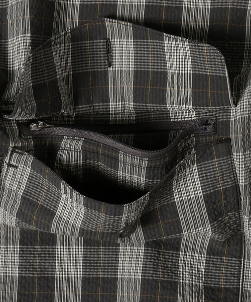 BEAMS PLUS（ビームスプラス）の「BEAMS PLUS / シアサッカー チェック ジッパー ブルゾン（ブルゾン・メンズ・グレー系その他/ブラウン系その他・MEDIUM/SMALL/LARGE/X-LARGE）」の8枚目の写真