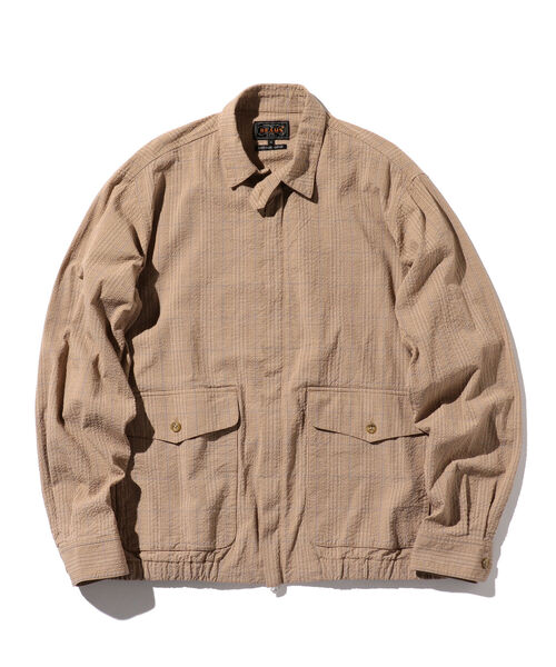 BEAMS PLUS（ビームスプラス）の「BEAMS PLUS / シアサッカー チェック ジッパー ブルゾン（ブルゾン・メンズ・グレー系その他/ブラウン系その他・MEDIUM/SMALL/LARGE/X-LARGE）」の19枚目の写真