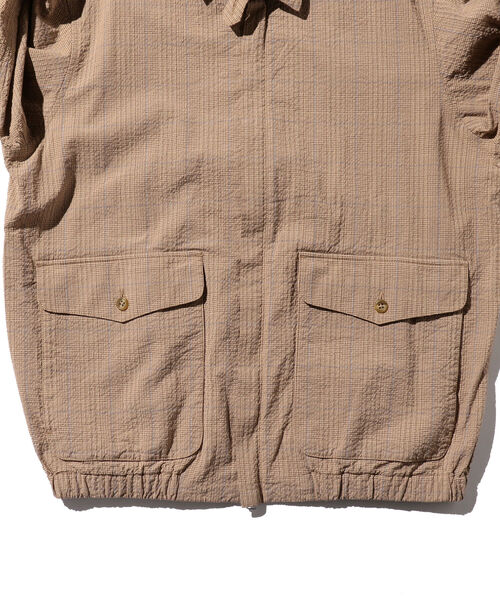 BEAMS PLUS（ビームスプラス）の「BEAMS PLUS / シアサッカー チェック ジッパー ブルゾン（ブルゾン・メンズ・グレー系その他/ブラウン系その他・MEDIUM/SMALL/LARGE/X-LARGE）」の20枚目の写真