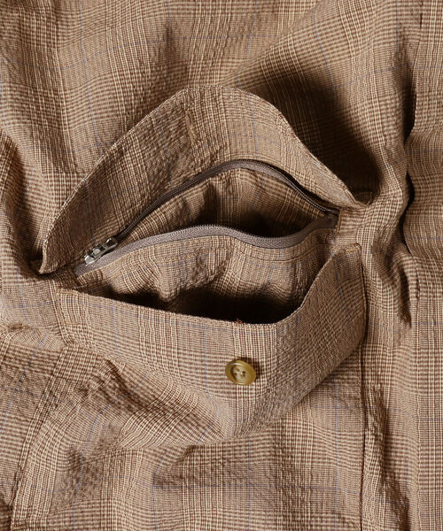 BEAMS PLUS（ビームスプラス）の「BEAMS PLUS / シアサッカー チェック ジッパー ブルゾン（ブルゾン・メンズ・グレー系その他/ブラウン系その他・MEDIUM/SMALL/LARGE/X-LARGE）」の22枚目の写真