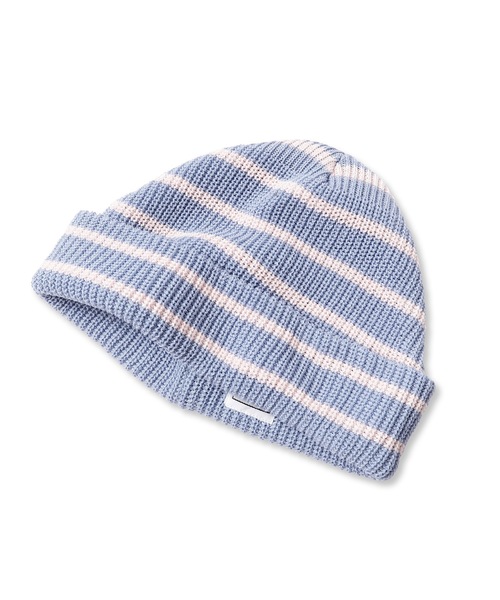 wonderland(ワンダーランド)の「Border beanie(ニットキャップ/ビーニー・メンズ・ブラウン/サックスブルー・ONESIZE)」の1枚目の写真