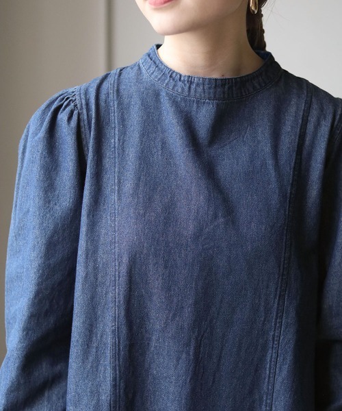 Bab（バブ）の「パフスリーブデニムワンピース（ワンピース・レディース・インディゴブルー/ブルー・M）」の9枚目の写真