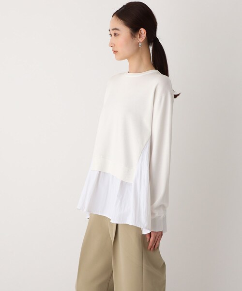 OPAQUE.CLIP（オペークドットクリップ）の「◆ドッキングフレアニットプルオーバー【WEB限定サイズ】（ニット/セーター・レディース・サンドベージュ/ホワイト系/ブラック・42/40/38）」の5枚目の写真