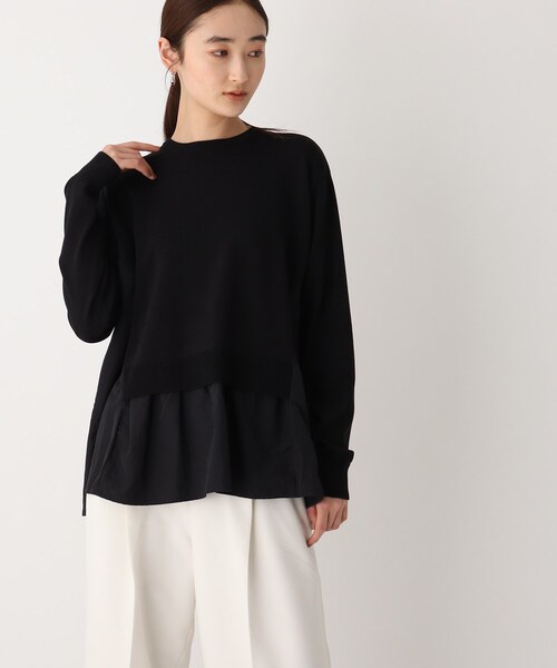 OPAQUE.CLIP（オペークドットクリップ）の「◆ドッキングフレアニットプルオーバー【WEB限定サイズ】（ニット/セーター・レディース・サンドベージュ/ホワイト系/ブラック・42/40/38）」の14枚目の写真