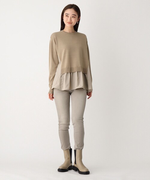 OPAQUE.CLIP（オペークドットクリップ）の「◆ドッキングフレアニットプルオーバー【WEB限定サイズ】（ニット/セーター・レディース・サンドベージュ/ホワイト系/ブラック・42/40/38）」の19枚目の写真