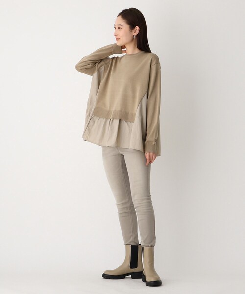 OPAQUE.CLIP（オペークドットクリップ）の「◆ドッキングフレアニットプルオーバー【WEB限定サイズ】（ニット/セーター・レディース・サンドベージュ/ホワイト系/ブラック・42/40/38）」の20枚目の写真