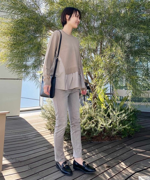 OPAQUE.CLIP（オペークドットクリップ）の「◆ドッキングフレアニットプルオーバー【WEB限定サイズ】（ニット/セーター・レディース・サンドベージュ/ホワイト系/ブラック・42/40/38）」の22枚目の写真