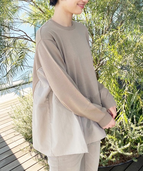 OPAQUE.CLIP（オペークドットクリップ）の「◆ドッキングフレアニットプルオーバー【WEB限定サイズ】（ニット/セーター・レディース・サンドベージュ/ホワイト系/ブラック・42/40/38）」の3枚目の写真