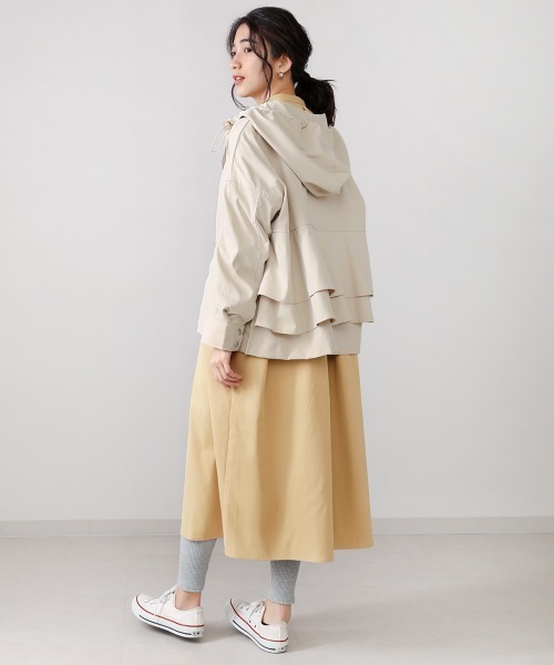 Bou Jeloud（ブージュルード）の「【WEB限定】シャークスキンバックフレアマウンテンパーカー（マウンテンパーカー・レディース・ベージュ/ピンク/モカ・FREE）」の6枚目の写真