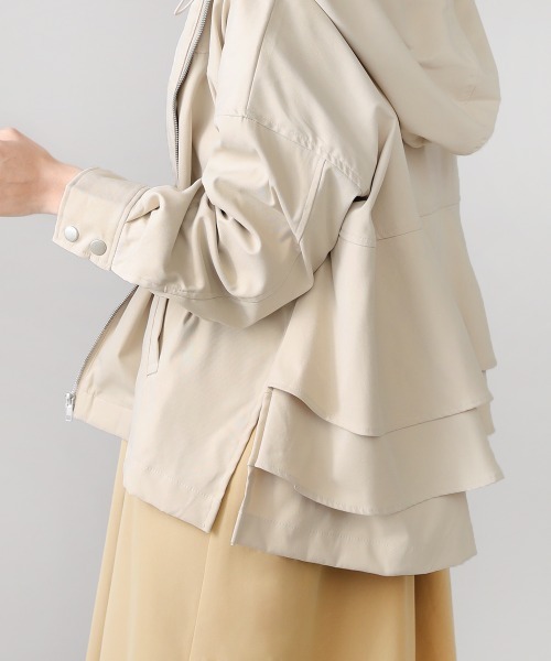 Bou Jeloud（ブージュルード）の「【WEB限定】シャークスキンバックフレアマウンテンパーカー（マウンテンパーカー・レディース・ベージュ/ピンク/モカ・FREE）」の7枚目の写真