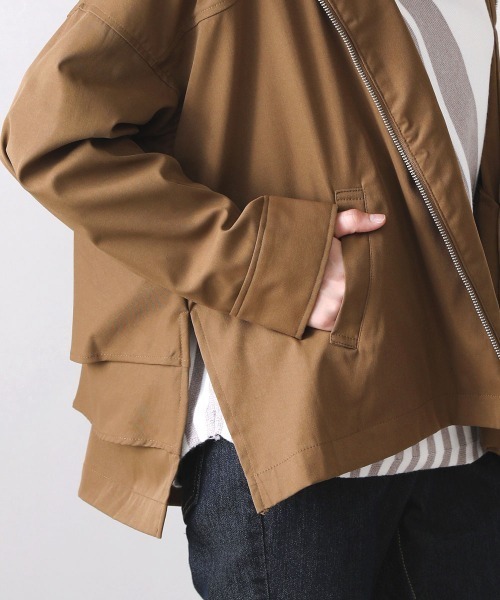 Bou Jeloud（ブージュルード）の「【WEB限定】シャークスキンバックフレアマウンテンパーカー（マウンテンパーカー・レディース・ベージュ/ピンク/モカ・FREE）」の9枚目の写真