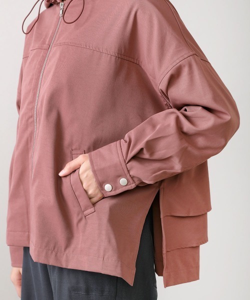 Bou Jeloud（ブージュルード）の「【WEB限定】シャークスキンバックフレアマウンテンパーカー（マウンテンパーカー・レディース・ベージュ/ピンク/モカ・FREE）」の18枚目の写真