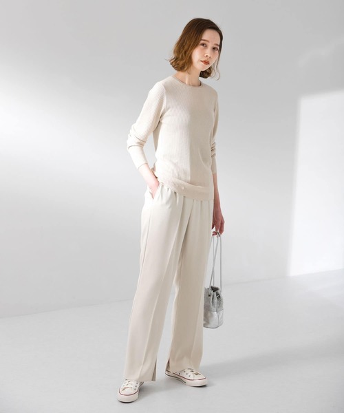 UR Lab.（アーバンリサーチラボ）の「サラサラリブクルーネックニット（ニット/セーター・レディース・チャコールグレー/ベージュ系その他/グリーン/ブラック/ホワイト・FREE）」の14枚目の写真